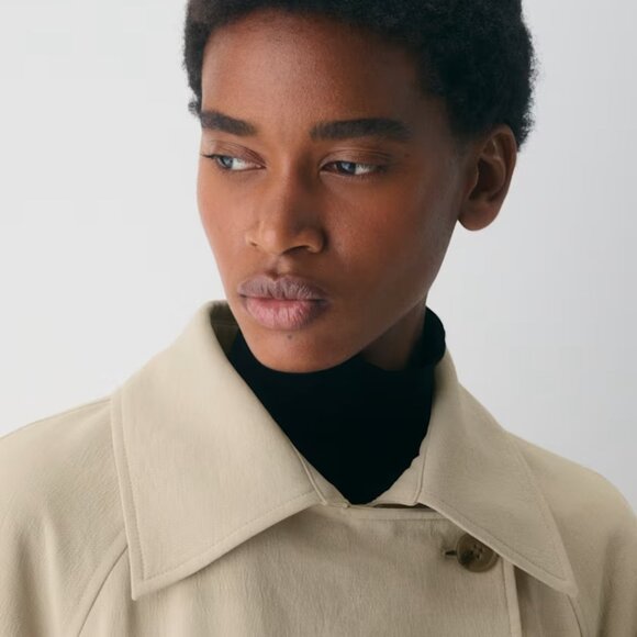 NWT Aritzia The Magnolia Trench Coat - Crepette Marcona Beige S - Picture 4 of 12